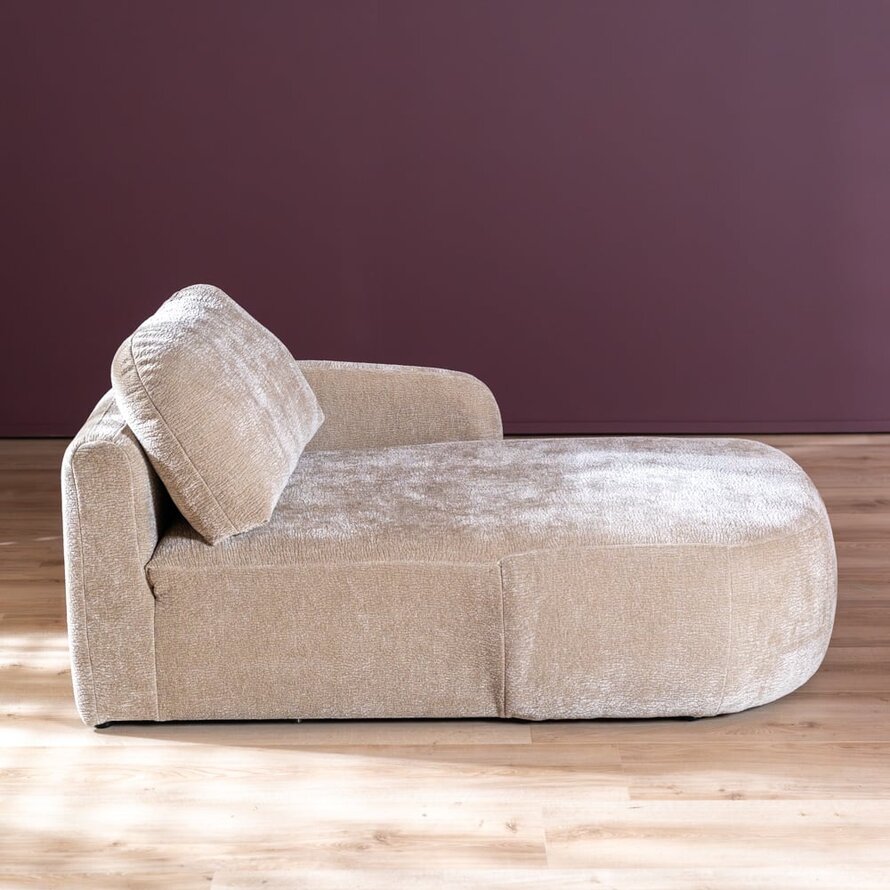 Chaiselongue Vienna Chenille taupe rechts