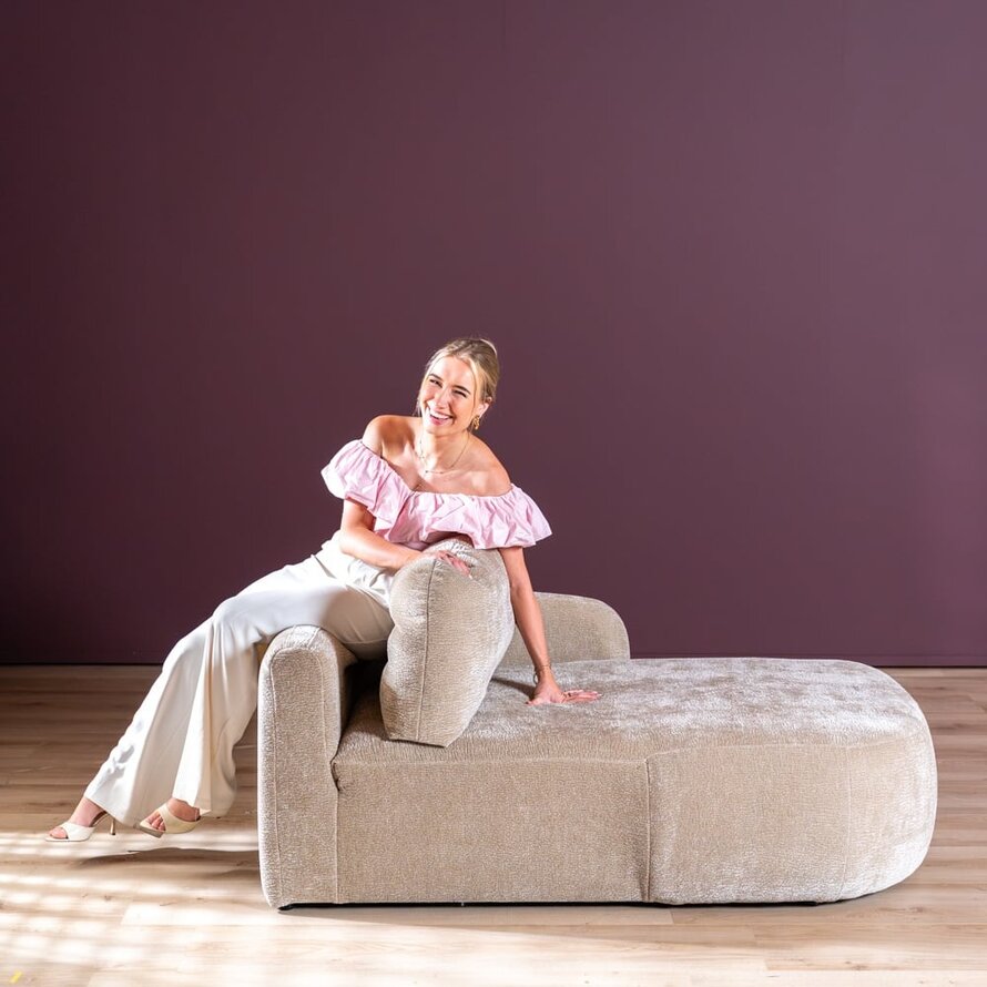 Chaiselongue Vienna Chenille taupe rechts