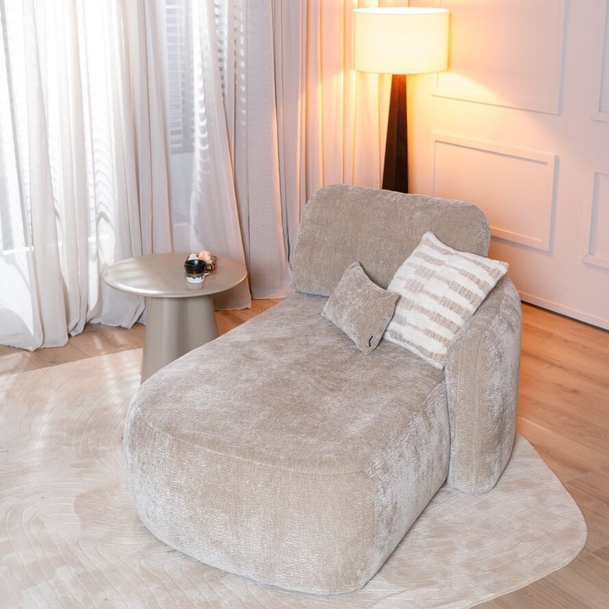 Chaiselongue Vienna Chenille taupe rechts