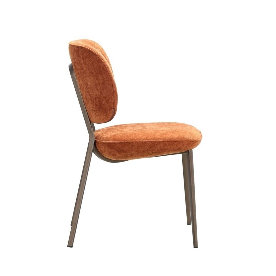 Stuhl Rosa Samt ockergelb