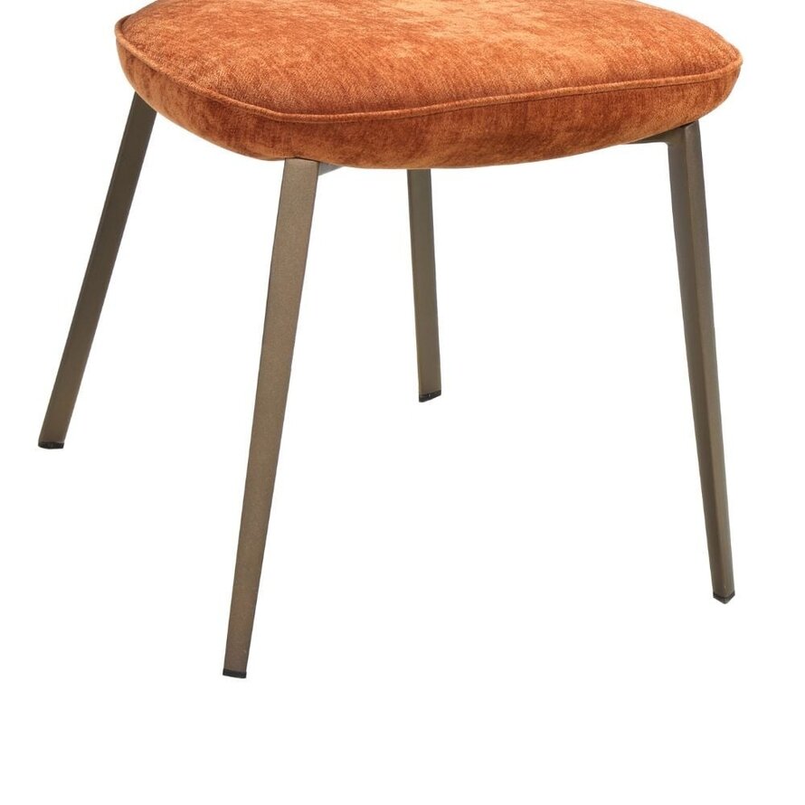 Stuhl Rosa Samt ockergelb