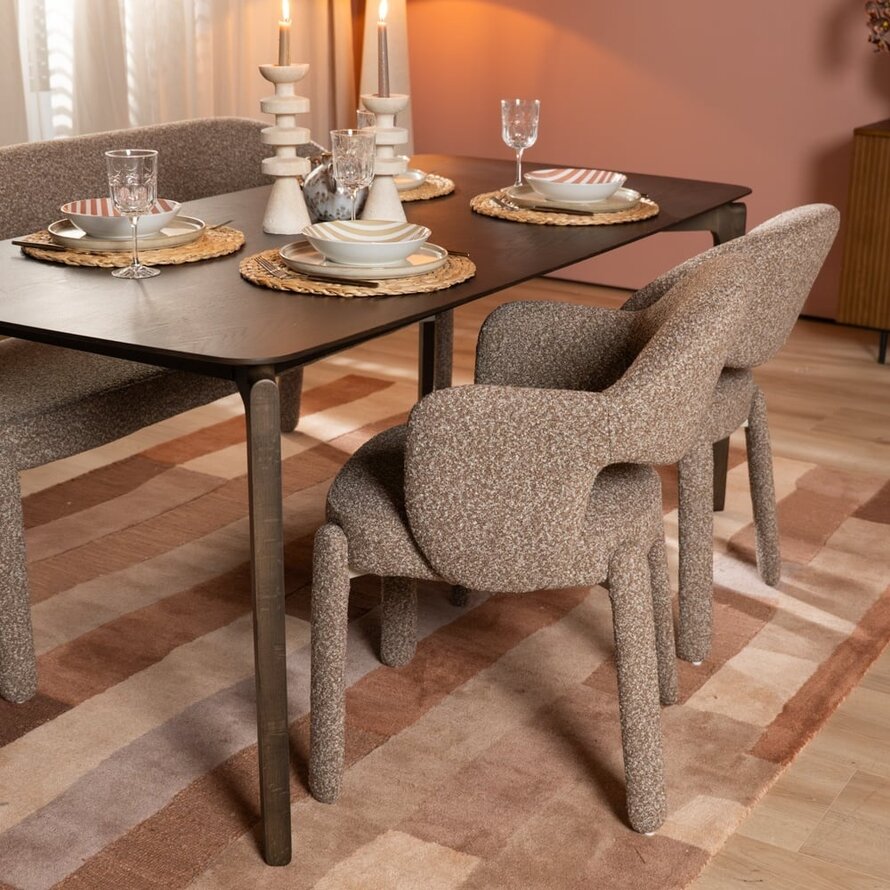 Stuhl June Bouclé braun