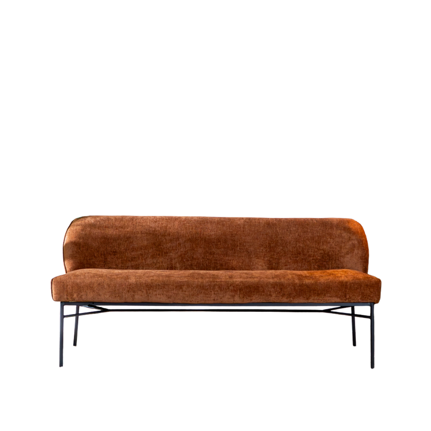 Esszimmerbank Momo Chenille Kupfer 220 cm