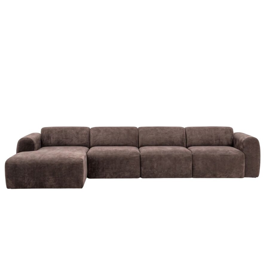 Ecksofa Maine XL Chenille braun links