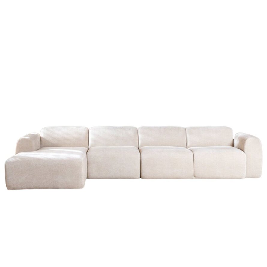 Ecksofa Maine XL Chenille beige links