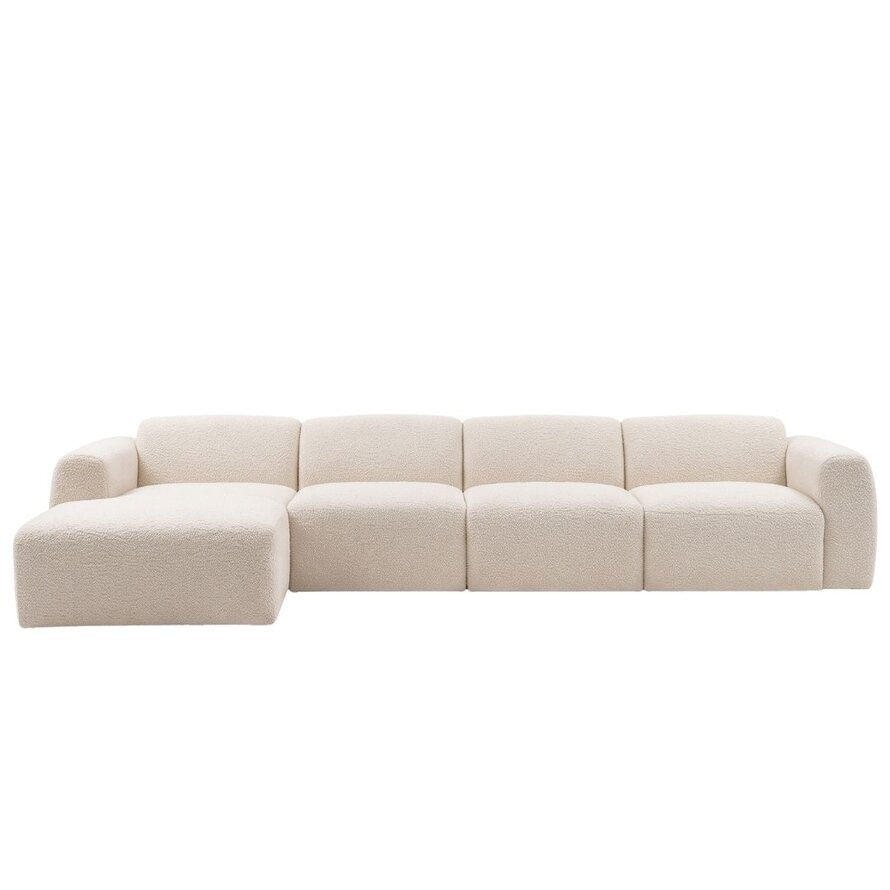Ecksofa Maine XL Bouclé off white links