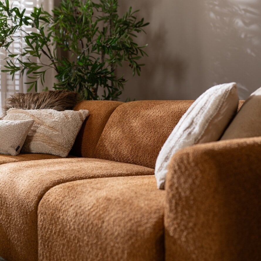 Ecksofa Maine XL Bouclé terrakotta links