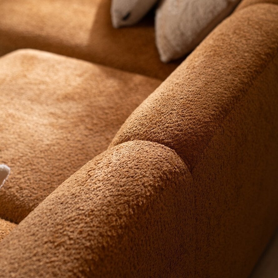 Ecksofa Maine XL Bouclé terrakotta links