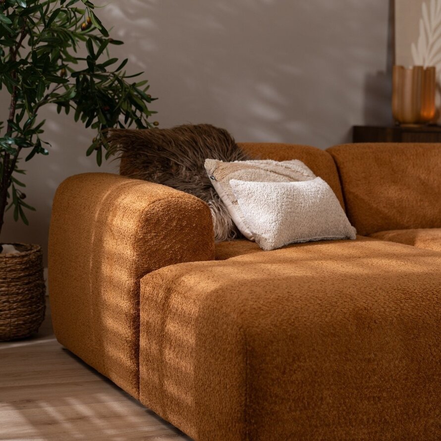 Ecksofa Maine XL Bouclé terrakotta links