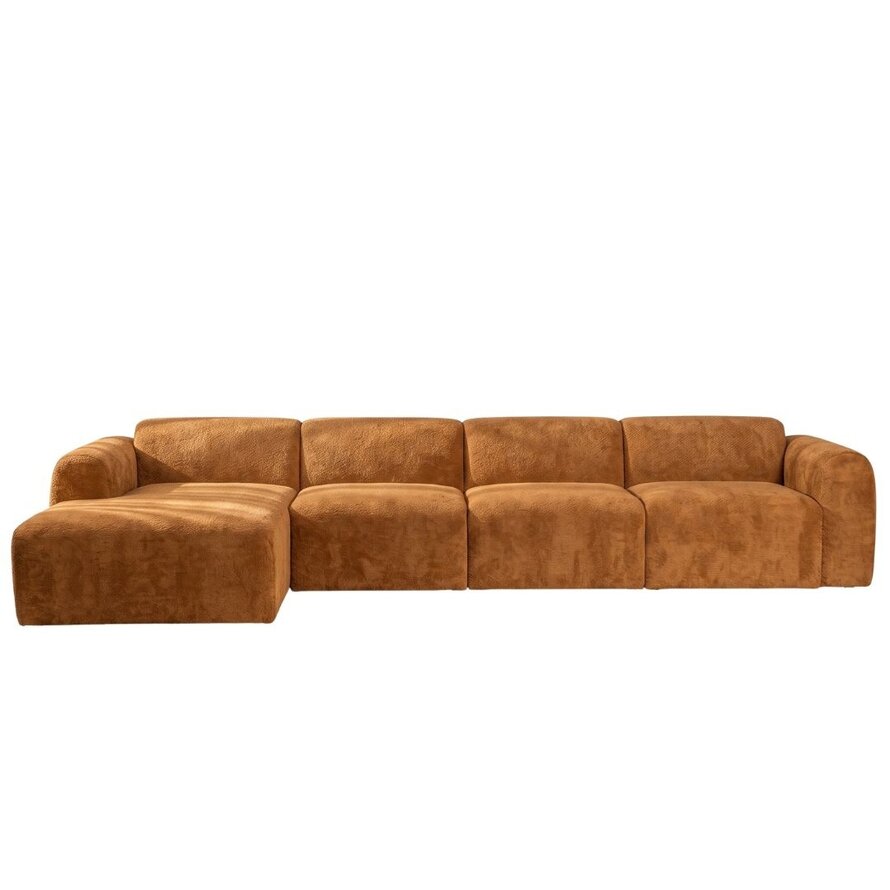 Ecksofa Maine XL Bouclé terrakotta links