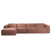Bronx71 Ecksofa Maine XL Bouclé rot/rosa links