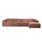 Ecksofa Maine XL Bouclé rot/rosa rechts