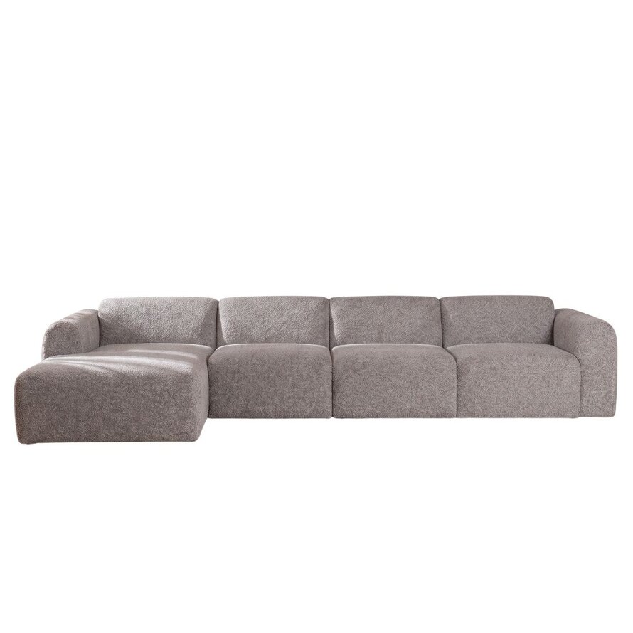 Ecksofa Maine XL Bouclé braun/grau links