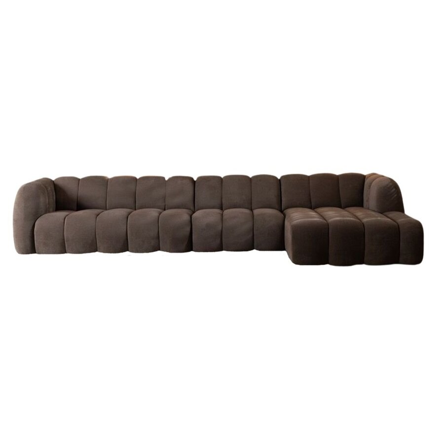 Ecksofa XL rechts Luca Chenille Braun
