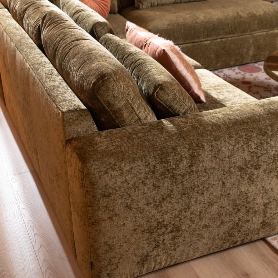 Ecksofa Kyle chenille olive grün rechts