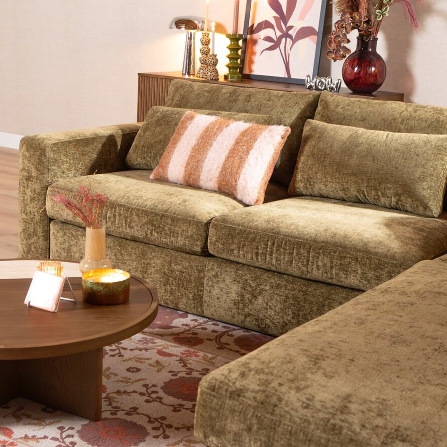 Ecksofa Kyle chenille olive grün rechts