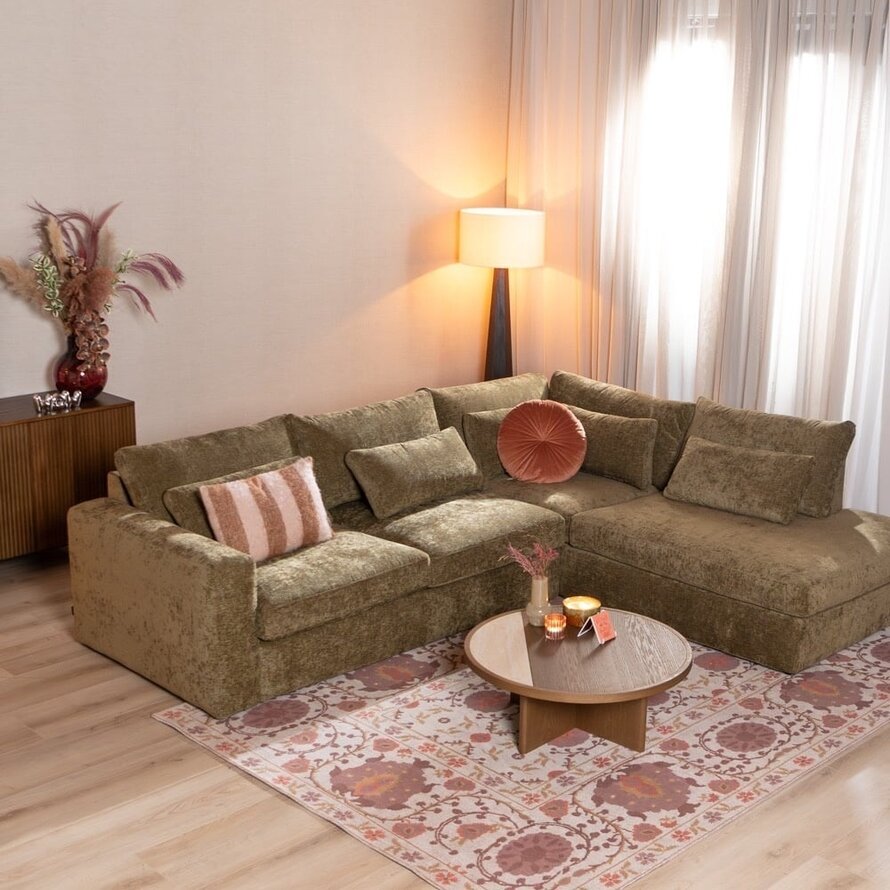 Ecksofa Kyle chenille olive grün rechts