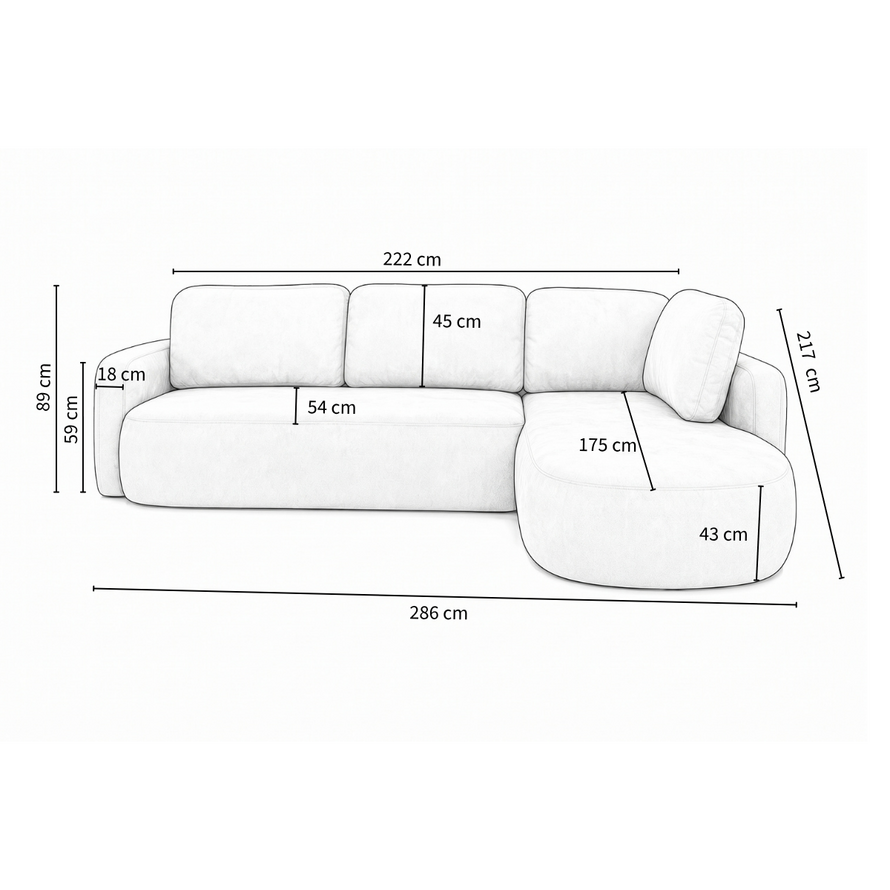 Ecksofa Vienna Chenille terrakotta rechts