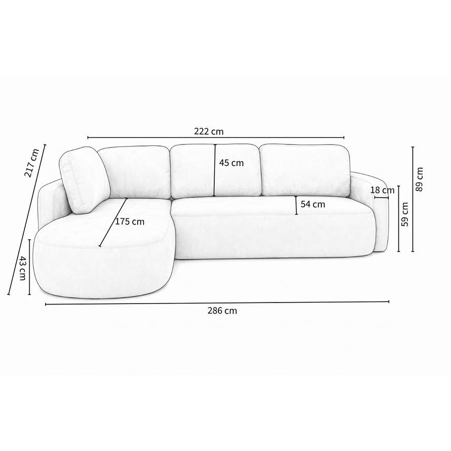 Ecksofa Vienna Chenille taupe links