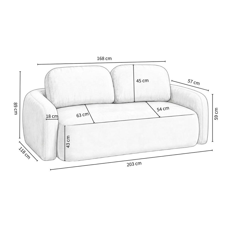 2,5-Sitzer Sofa Vienna Chenille terrakotta