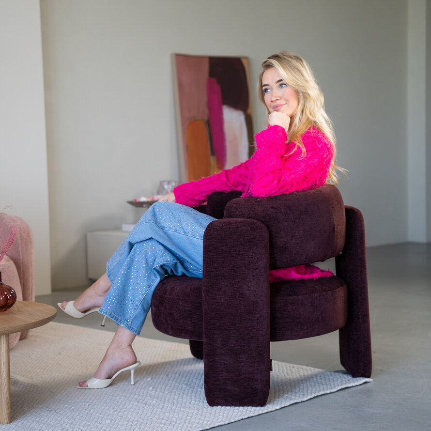 Sessel Jolie Samt lila