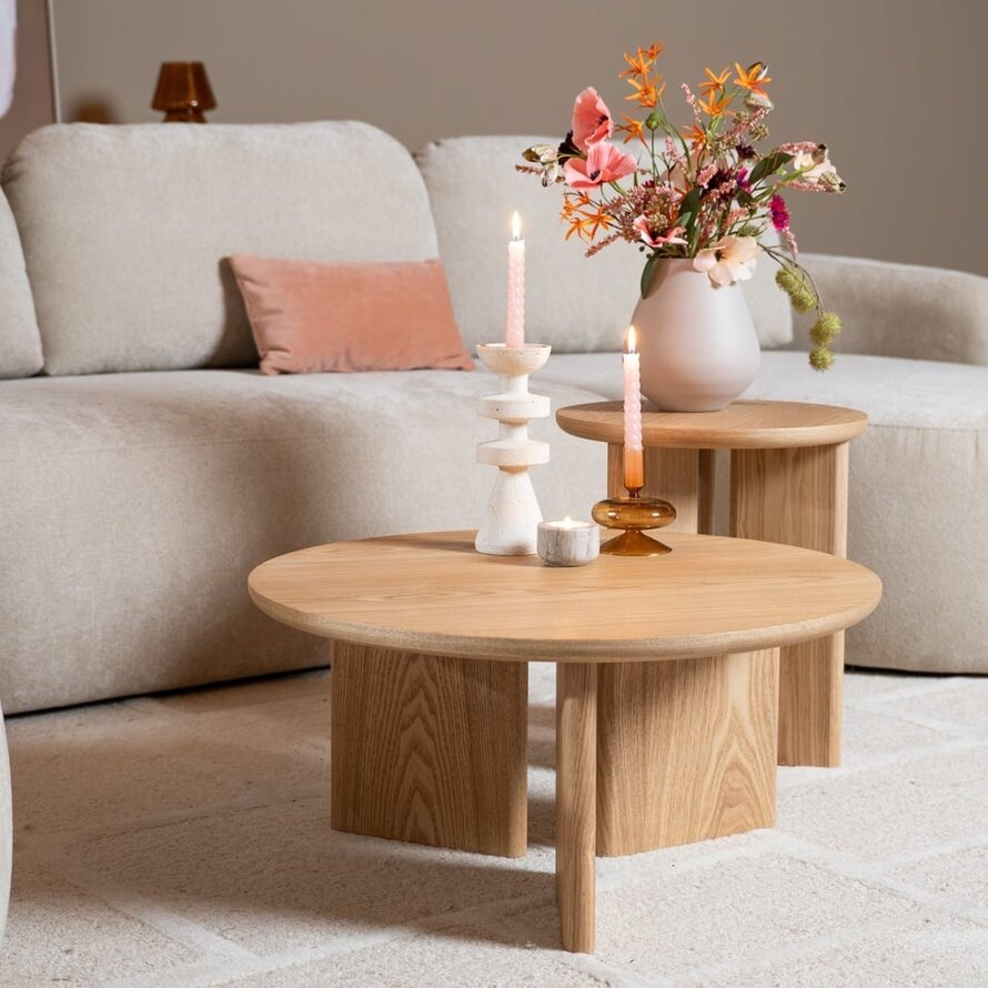 Couchtisch Aya ø68 cm Eiche natur