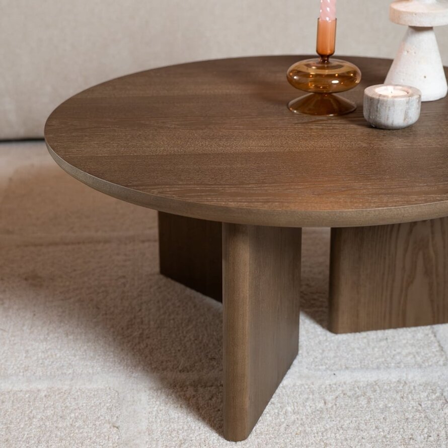Couchtisch Aya ø68 cm Eiche dunkel