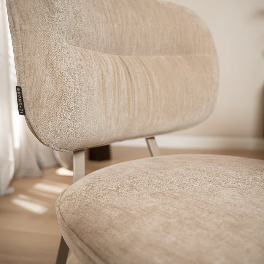 Stuhl Rosa Samt beige