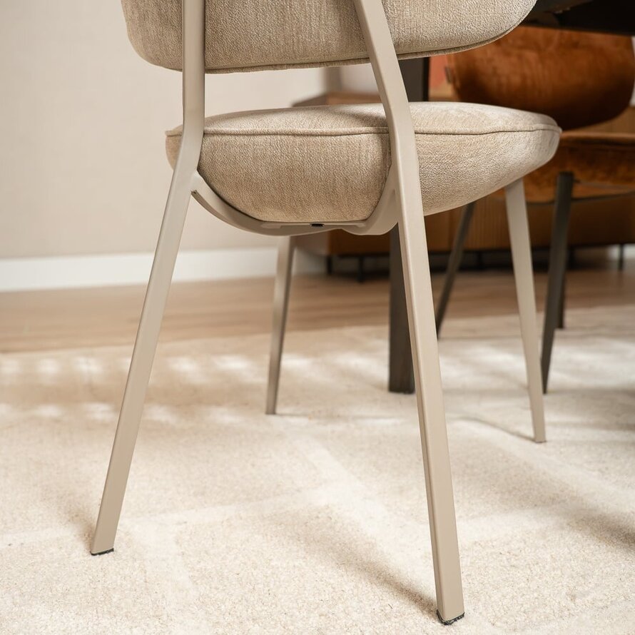Stuhl Rosa Samt beige