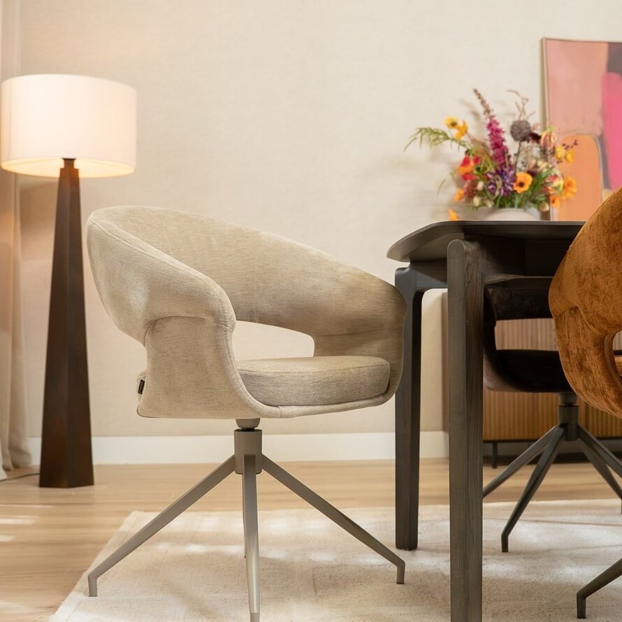 Stuhl Suzie drehbar Samt beige