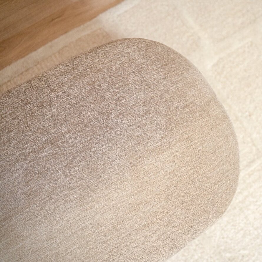Sessel mit Hocker Emma Samt beige