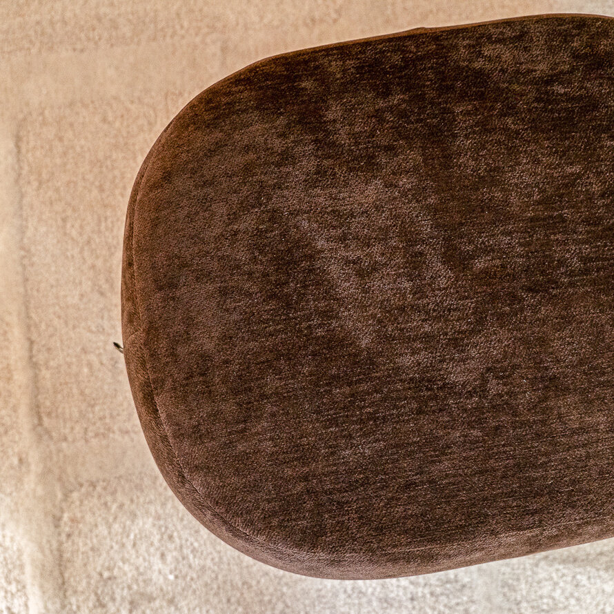 Sessel mit Hocker Emma Samt braun