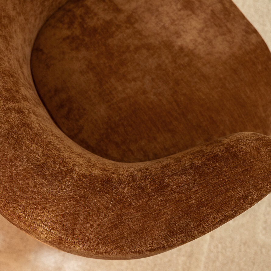 Sessel mit Hocker Emma Samt ocker