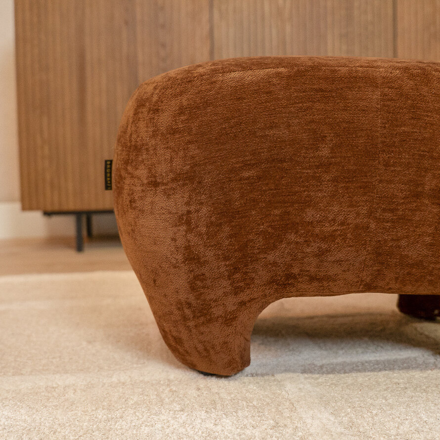 Sessel mit Hocker Emma Samt ocker