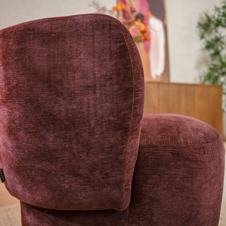Sessel mit Hocker Emma Samt lila