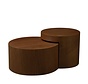 Couchtisch Set Ontario Ø55 / Ø80 cm Eiche dunkel