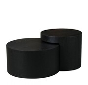 Bronx71 Couchtisch Set Ontario Ø55 / Ø80 cm Eiche schwarz