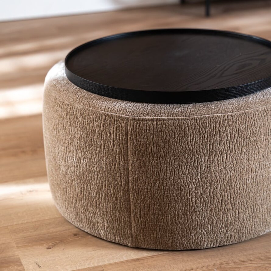 Tablett Helena rund ø59 cm Eiche schwarz