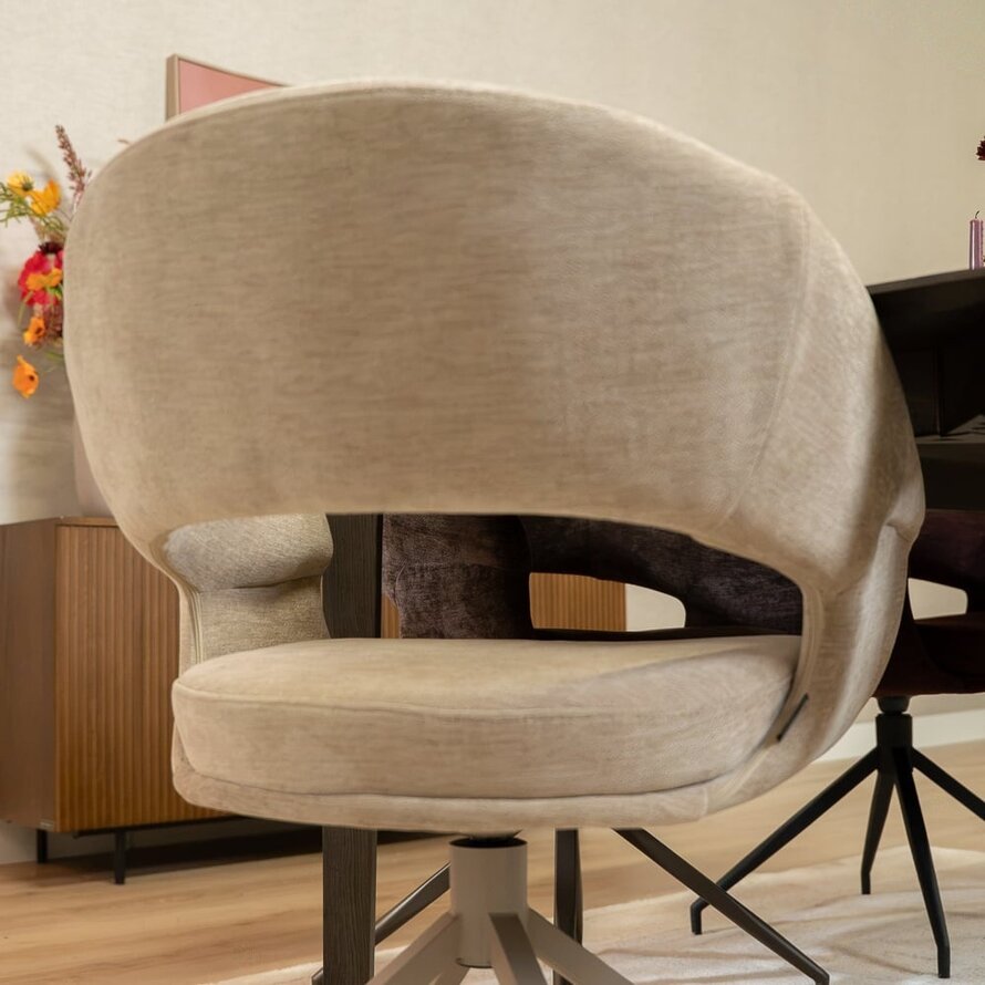 Stuhl Suzie drehbar Samt beige