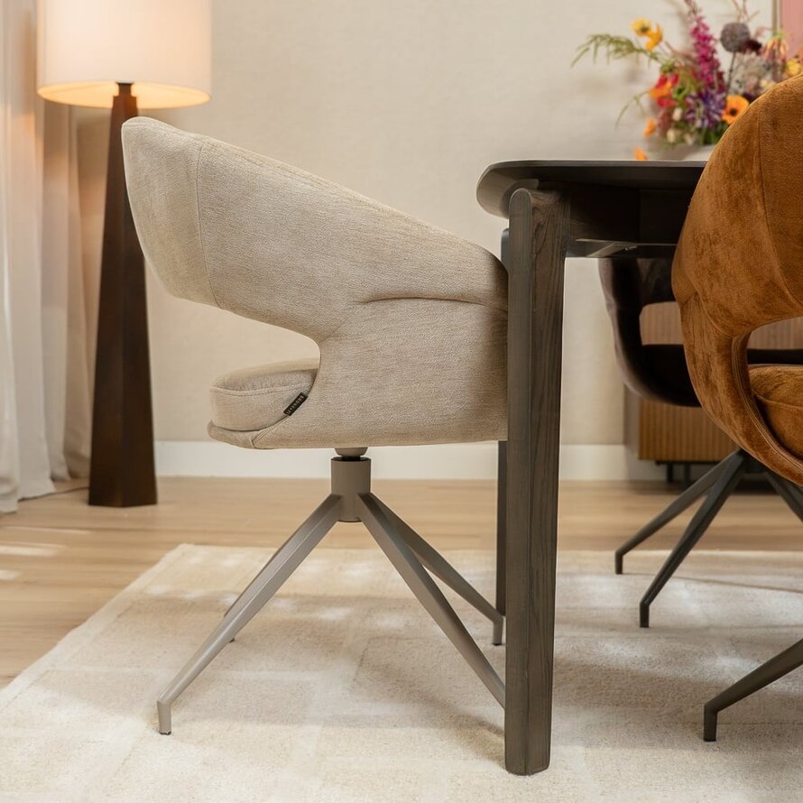 Stuhl Suzie drehbar Samt beige