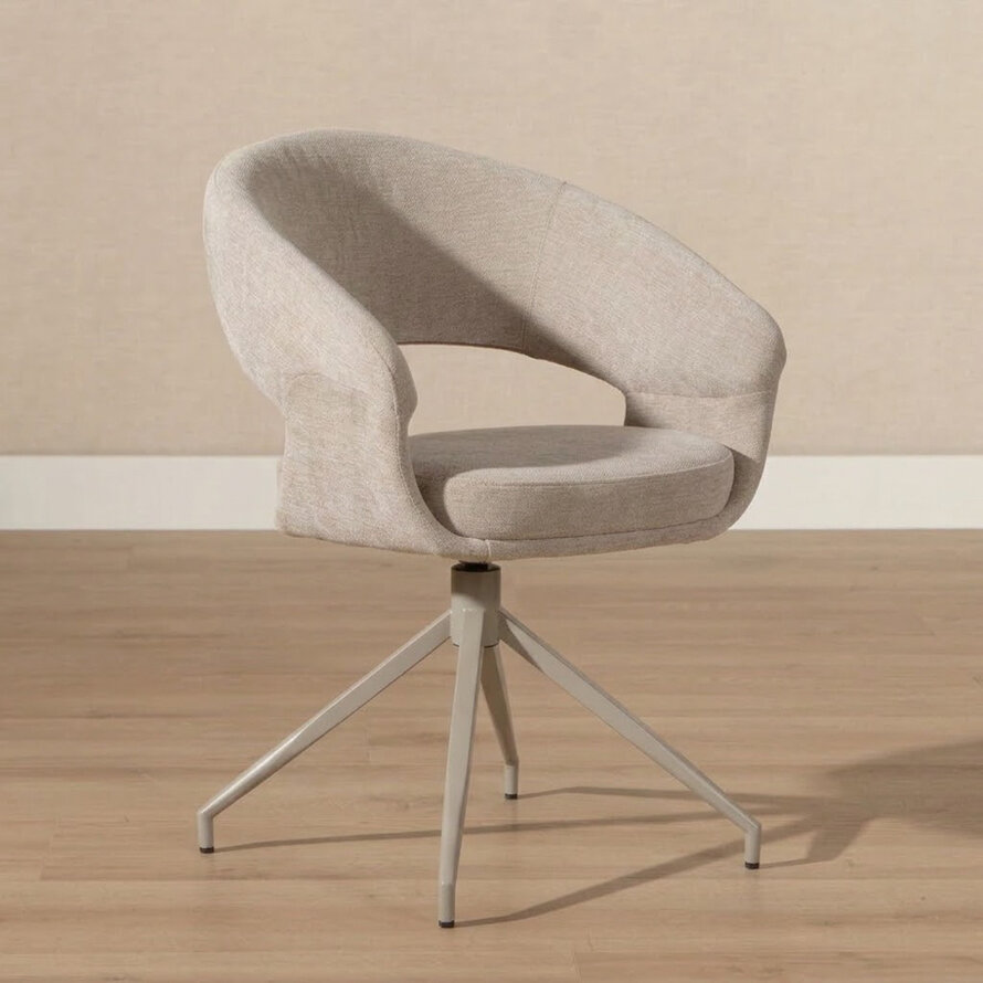 Stuhl Suzie drehbar Samt beige