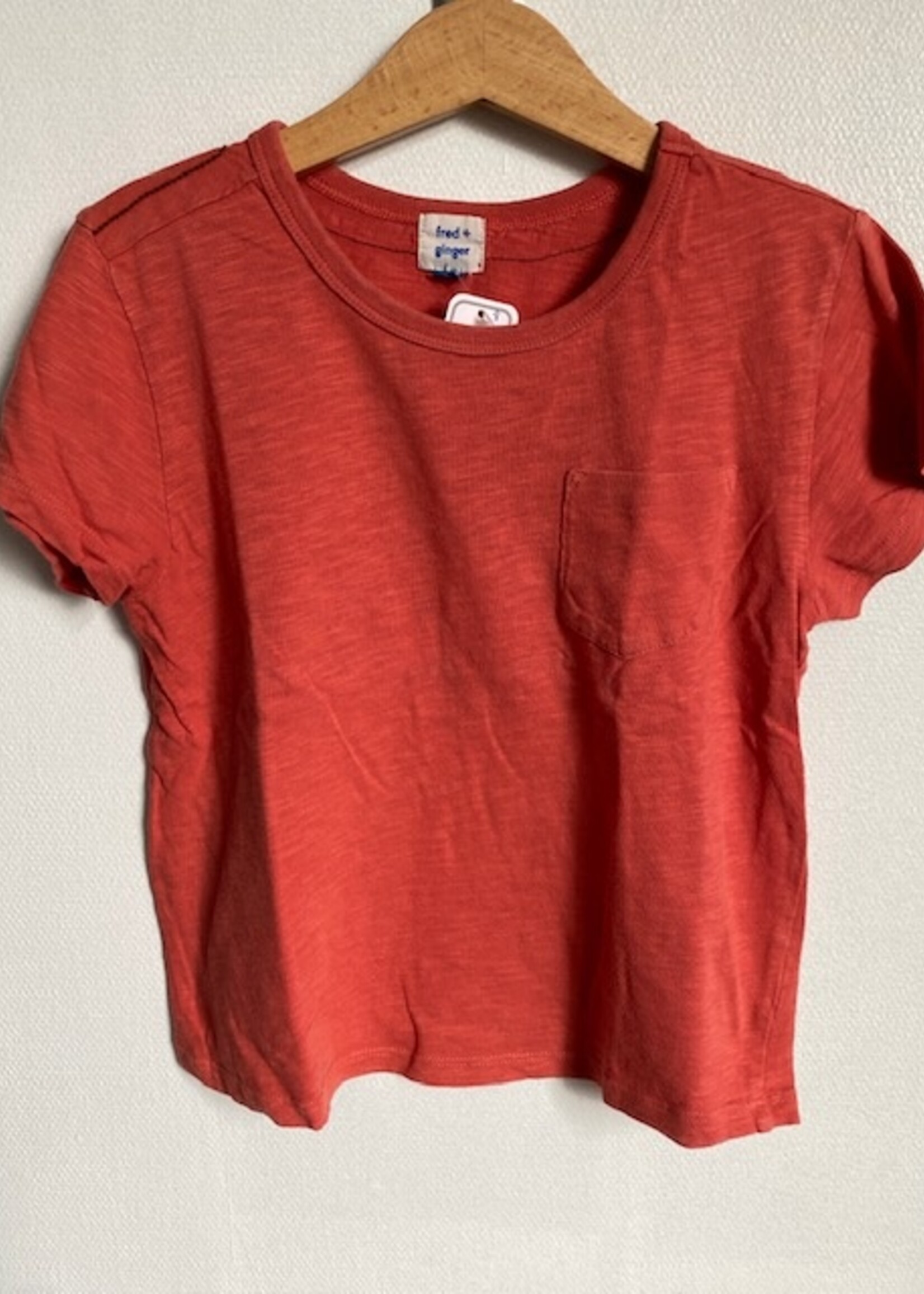 Fred + Ginger T-shirt Fred & Ginger rood effen