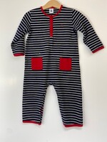 PETIT BATEAU Onesie PETIT BATEAU blauw-rood gestreept