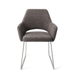 Jesper Home Yanai Eetkamerstoel - Amazing Grey, Slide Steel