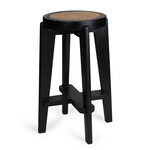 Detjer Bar Stool Cane DT.W.19. - Houtskool Zwart