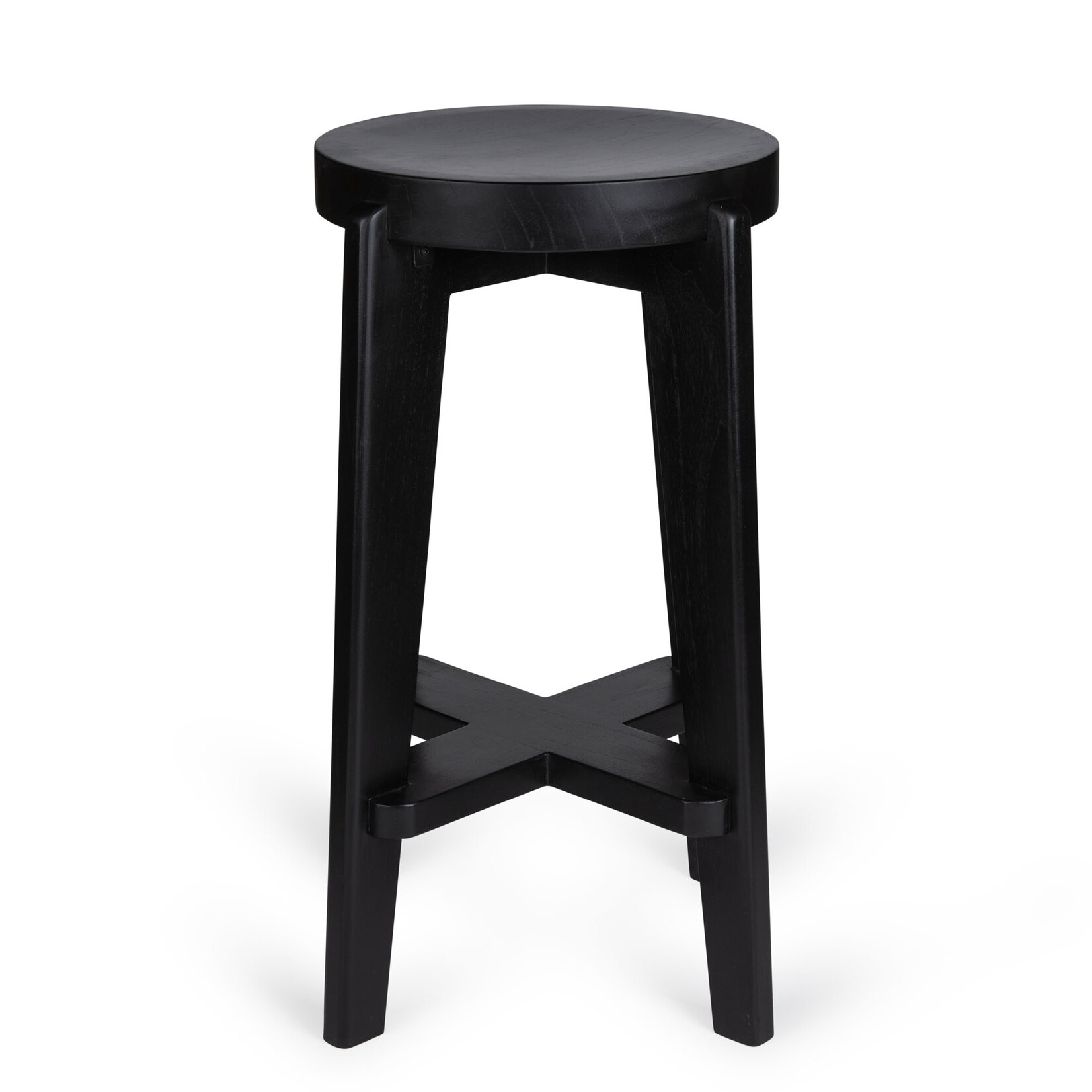 Detjer Bar Stool Wood DT.W.19. - Houtskool Zwart