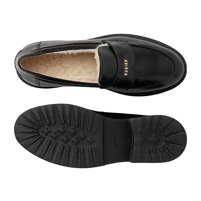 Frankie Loafer Fur Lak Zwart