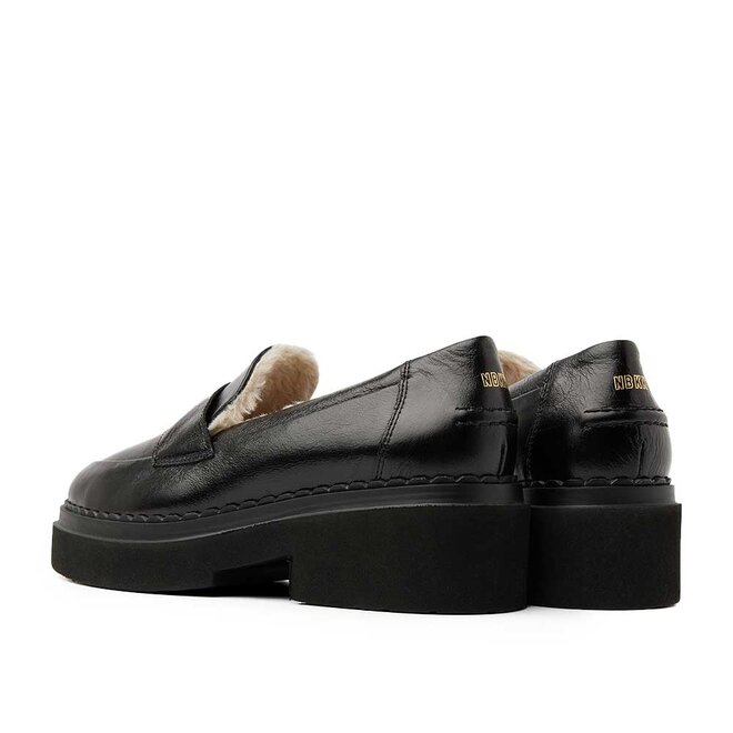 Frankie Loafer Fur Lak Zwart