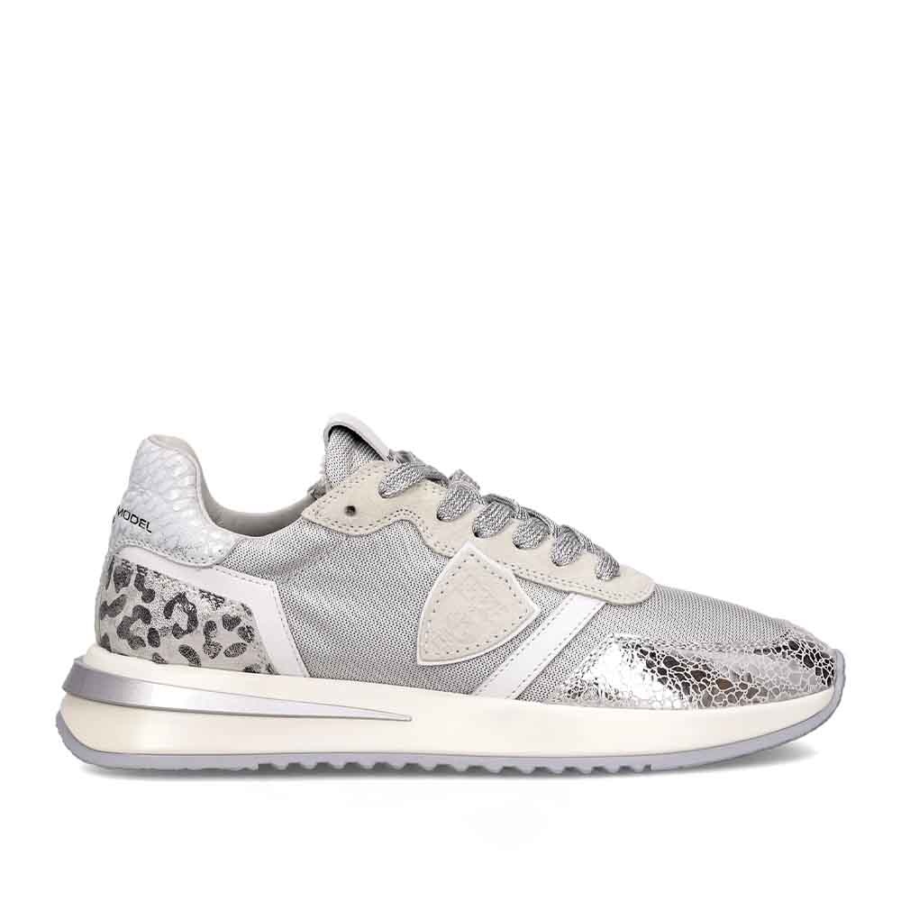 Philippe Model Dames Sneaker Tropez 2.1 Low Zilver - Van Dael Schoenen