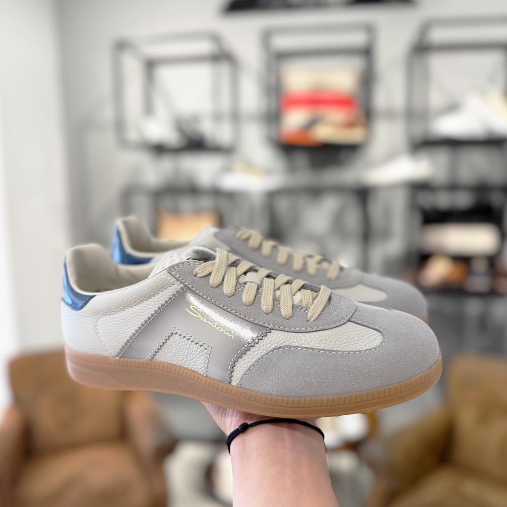 Santoni Heren Sneaker DBS Oly Grijs Wit - Van Dael Schoenen